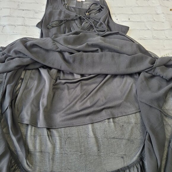 Calvin Klein Woman’s Black Sleeveless Semi Sheer Chiffon Maxi dress size 4 - Picture 7 of 11